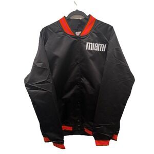 NWT Miami Heat Snap Satin Jacket Mitchell & Ness Throwback Hardwood Classics 3X